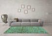 Machine Washable Abstract Turquoise Modern Area Rugs in a Living Room,, wshabs4941turq