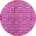 Round Abstract Pink Modern Rug, abs4941pnk