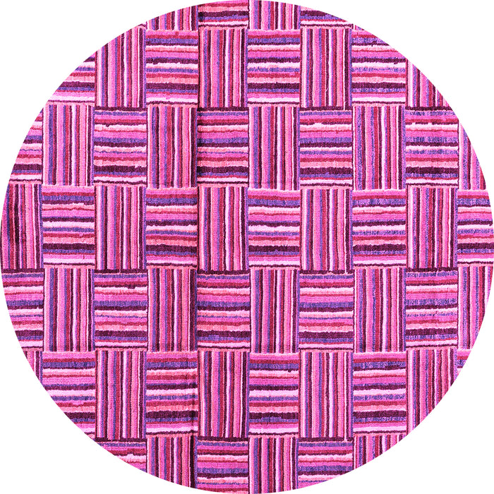 Round Machine Washable Abstract Pink Modern Rug, wshabs4941pnk