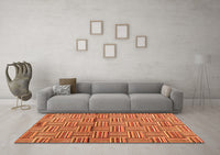 Machine Washable Abstract Orange Modern Rug, wshabs4941org