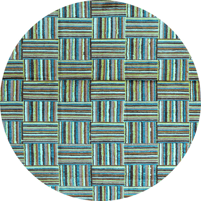 Round Abstract Light Blue Modern Rug, abs4941lblu