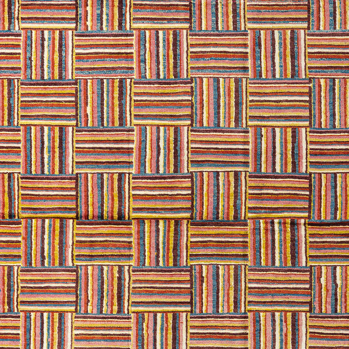 Machine Washable Abstract Fire Brick Red Rug, wshabs4941