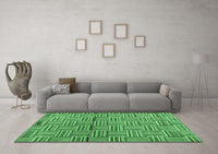 Machine Washable Abstract Emerald Green Modern Rug, wshabs4941emgrn