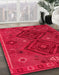 Machine Washable Abstract Red Rug in a Family Room, wshabs4942