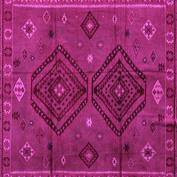 Square Machine Washable Southwestern Purple Country Area Rugs, wshabs4942pur
