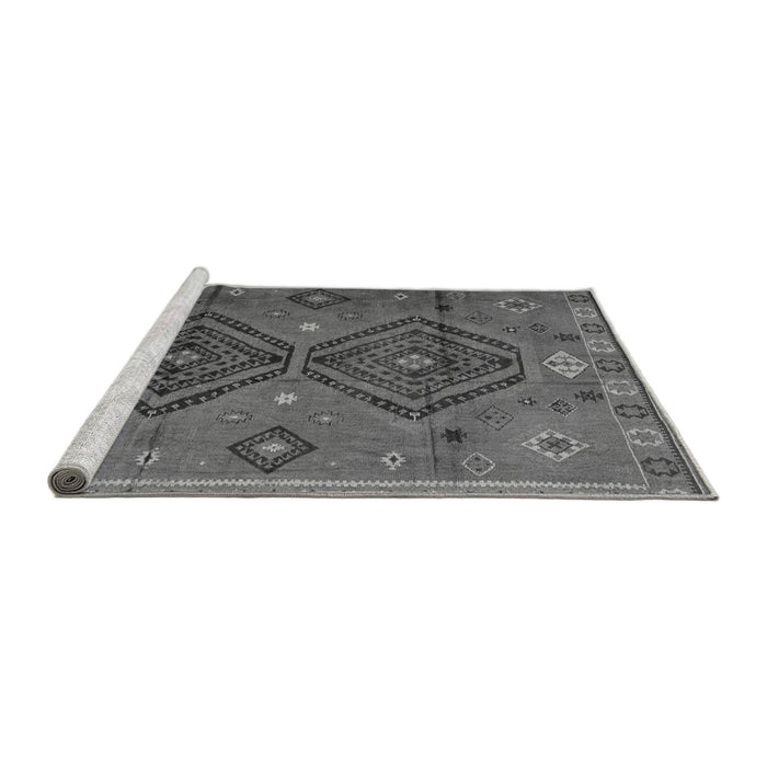Sideview of Machine Washable Southwestern Gray Country Rug, wshabs4942gry