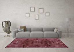 Machine Washable Southwestern Light Blue Country Rug in a Living Room, wshabs4942lblu