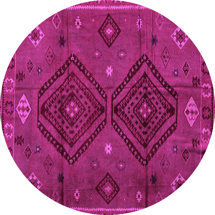 Round Machine Washable Southwestern Purple Country Area Rugs, wshabs4942pur