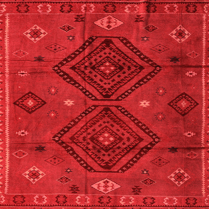 Square Machine Washable Southwestern Orange Country Area Rugs, wshabs4942org