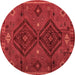 Round Southwestern Brown Country Rug, abs4942brn