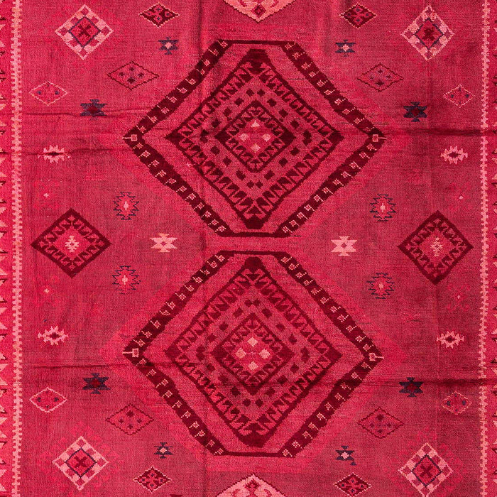 Machine Washable Abstract Red Rug, wshabs4942