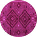 Round Southwestern Purple Country Rug, abs4942pur