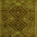 Square Southwestern Green Country Rug, abs4942grn