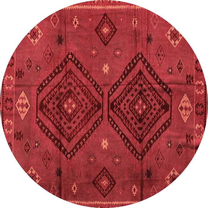 Round Machine Washable Southwestern Brown Country Rug, wshabs4942brn