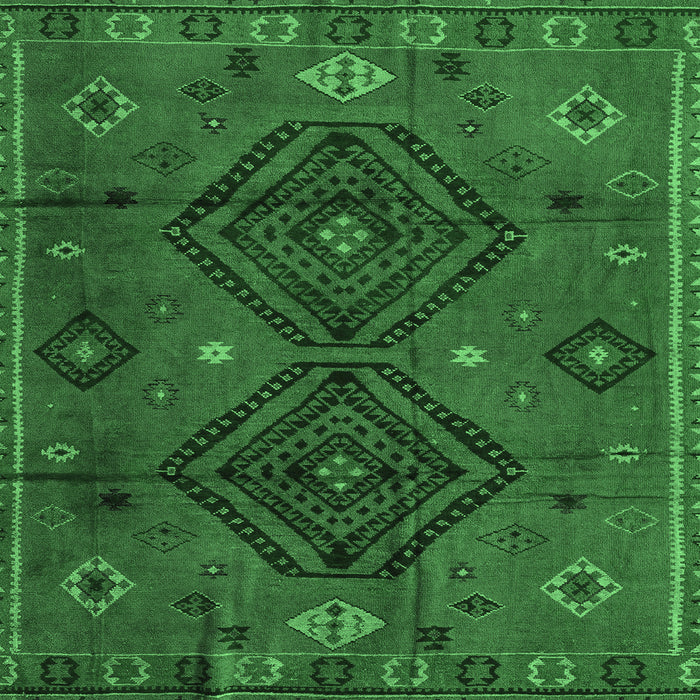 Square Southwestern Emerald Green Country Rug, abs4942emgrn