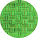 Round Abstract Green Modern Rug, abs4943grn