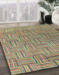 Abstract Olive Green Modern Rug, abs4943