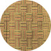 Round Abstract Brown Modern Rug, abs4943brn