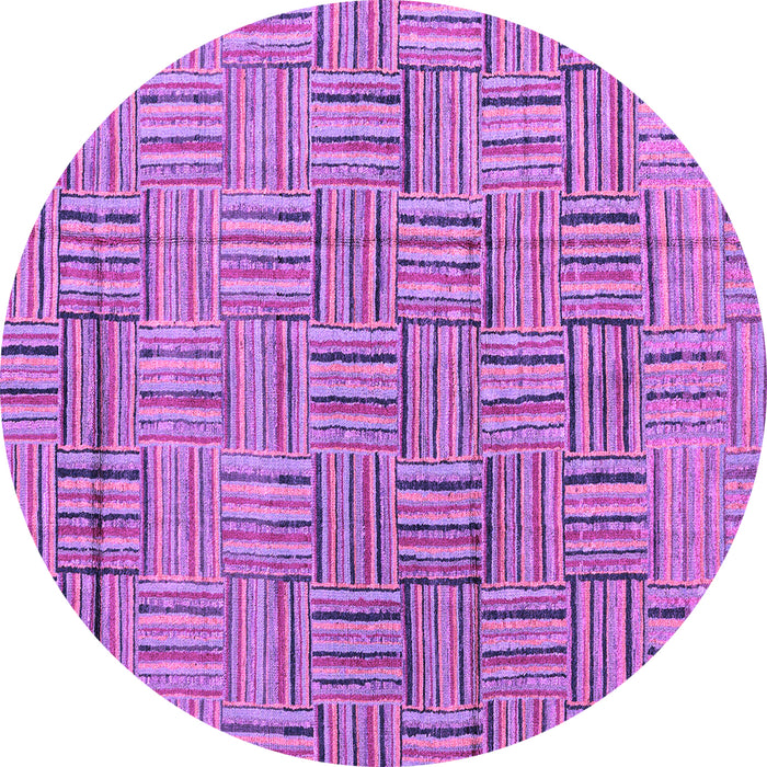 Round Machine Washable Abstract Purple Modern Area Rugs, wshabs4943pur