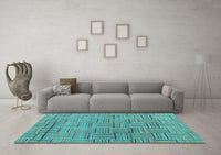 Machine Washable Abstract Light Blue Modern Rug, wshabs4943lblu