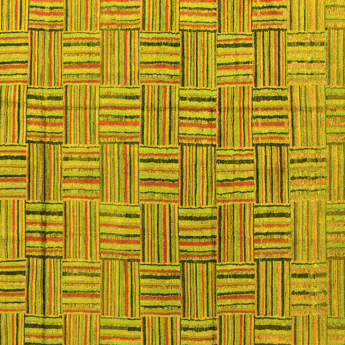 Square Machine Washable Abstract Yellow Modern Rug, wshabs4943yw