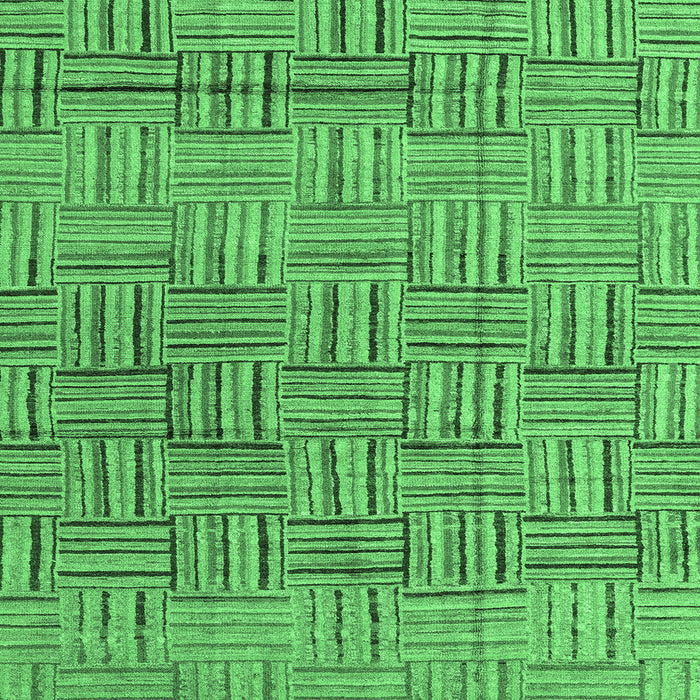 Square Abstract Emerald Green Modern Rug, abs4943emgrn