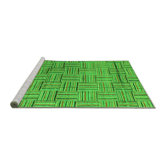 Sideview of Machine Washable Abstract Green Modern Area Rugs, wshabs4943grn