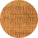 Round Abstract Orange Modern Rug, abs4943org