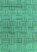 Machine Washable Abstract Turquoise Modern Area Rugs, wshabs4943turq