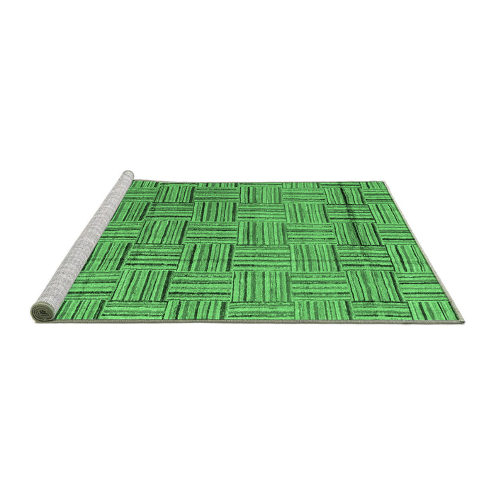 Sideview of Machine Washable Abstract Emerald Green Modern Area Rugs, wshabs4943emgrn
