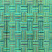 Square Abstract Turquoise Modern Rug, abs4943turq