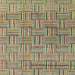 Square Abstract Olive Green Modern Rug, abs4943