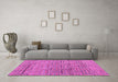 Machine Washable Abstract Pink Modern Rug in a Living Room, wshabs4943pnk