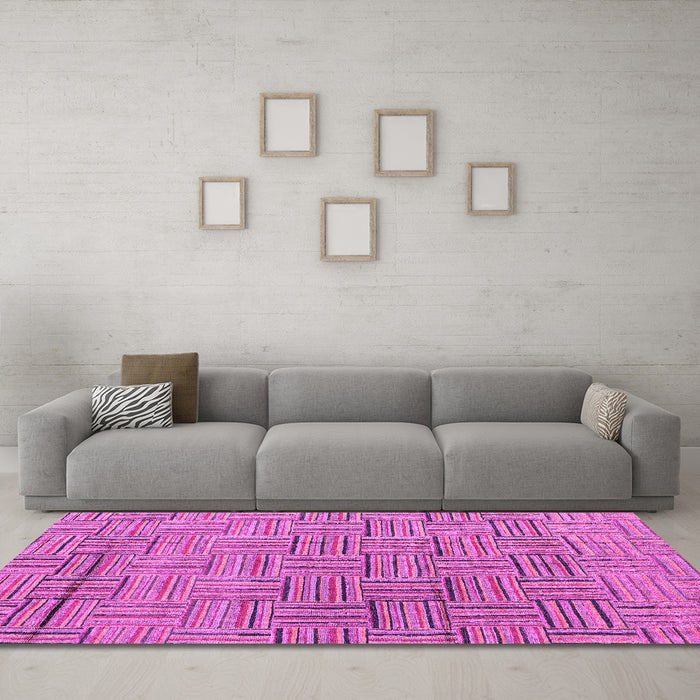 Machine Washable Abstract Pink Modern Rug in a Living Room, wshabs4943pnk