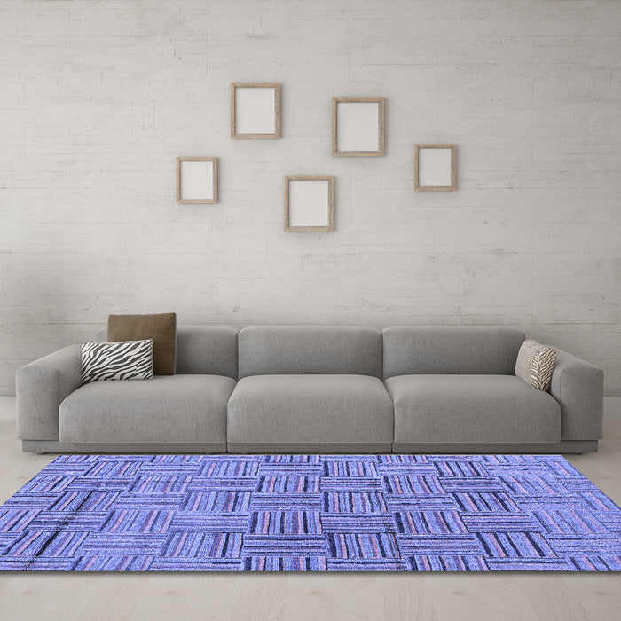 Machine Washable Abstract Blue Modern Rug in a Living Room, wshabs4943blu