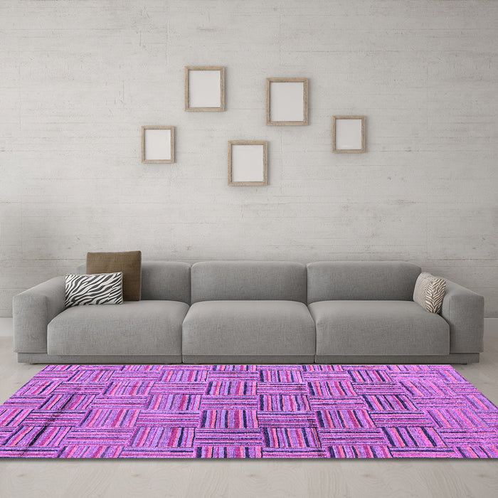 Machine Washable Abstract Purple Modern Area Rugs in a Living Room, wshabs4943pur