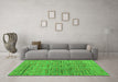 Machine Washable Abstract Green Modern Area Rugs in a Living Room,, wshabs4943grn