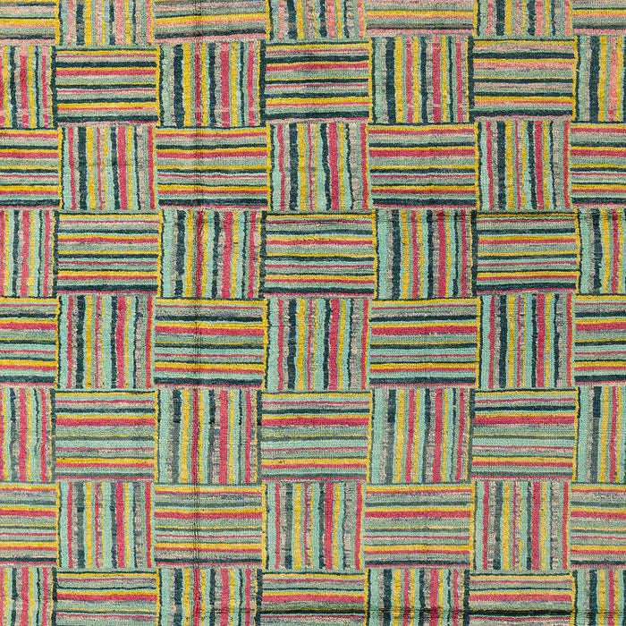 Machine Washable Abstract Olive Green Rug, wshabs4943