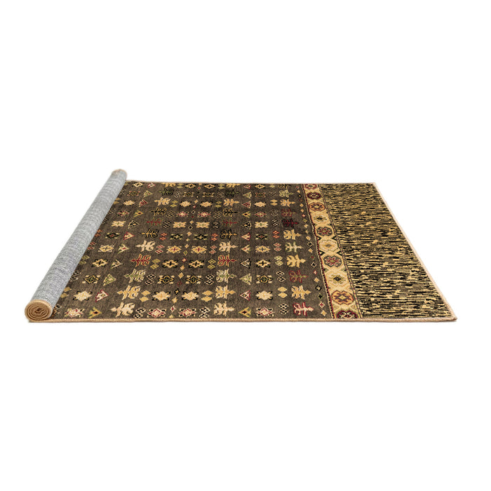 Sideview of Machine Washable Abstract Brown Modern Rug, wshabs4944brn