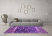 Machine Washable Abstract Purple Modern Area Rugs in a Living Room, wshabs4944pur