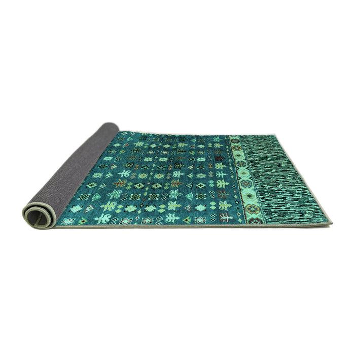 Sideview of Abstract Turquoise Modern Rug, abs4944turq