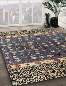 Abstract Camel Brown Modern Rug in Family Room, abs4944