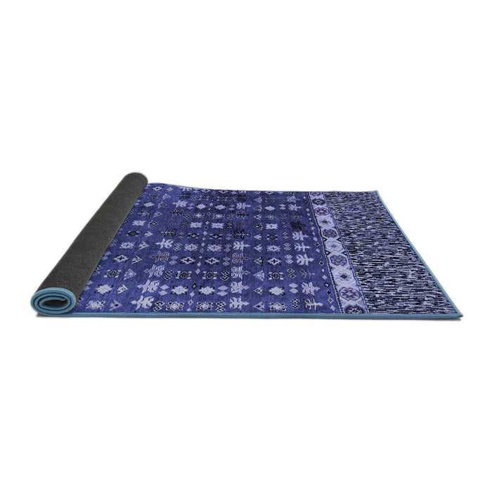 Sideview of Abstract Blue Modern Rug, abs4944blu