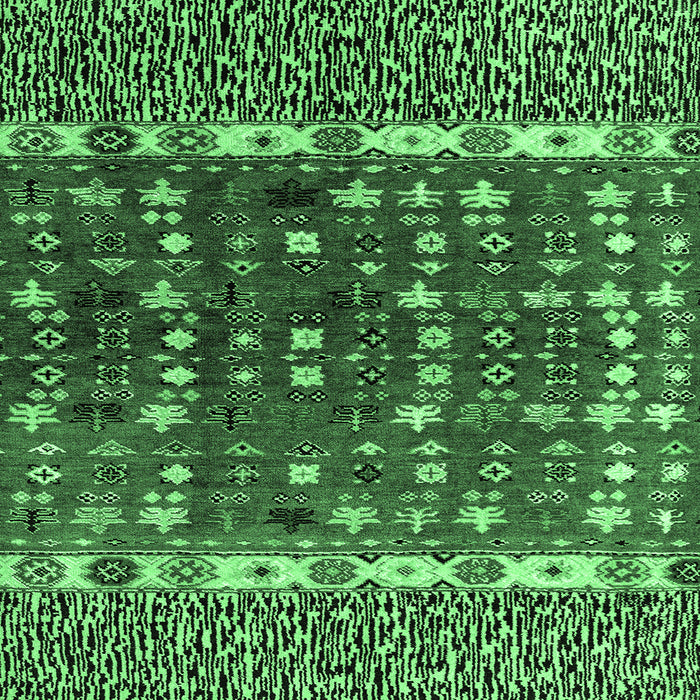 Square Abstract Emerald Green Modern Rug, abs4944emgrn