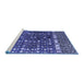 Sideview of Machine Washable Abstract Blue Modern Rug, wshabs4944blu