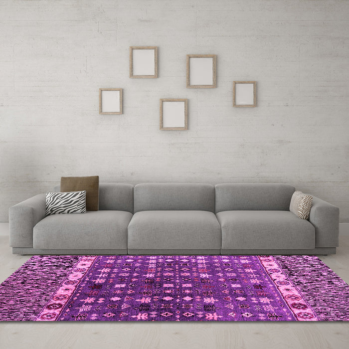 Machine Washable Abstract Pink Modern Rug in a Living Room, wshabs4944pnk
