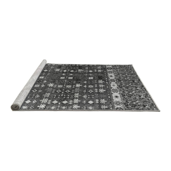 Sideview of Machine Washable Abstract Gray Modern Rug, wshabs4944gry