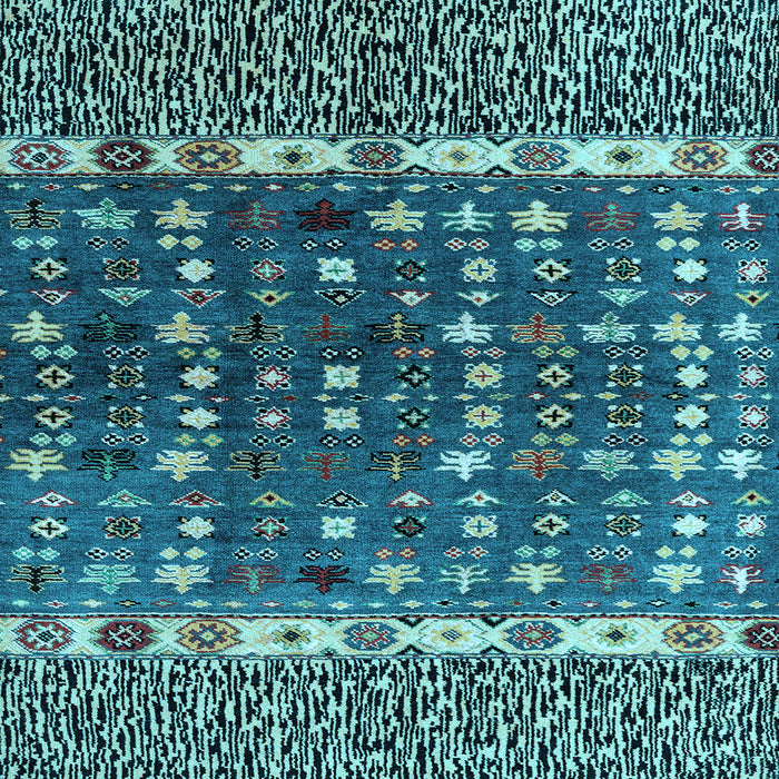 Square Machine Washable Abstract Light Blue Modern Rug, wshabs4944lblu