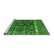 Sideview of Machine Washable Abstract Green Modern Area Rugs, wshabs4944grn