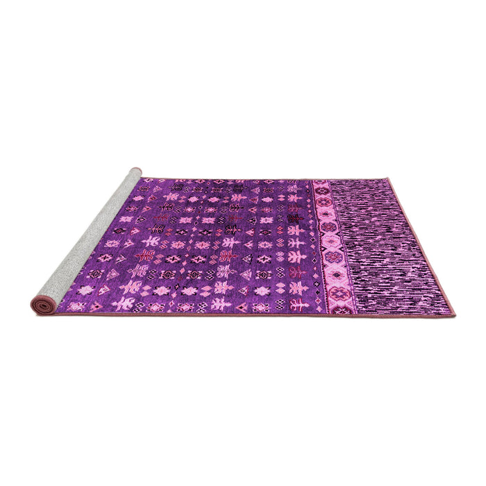 Sideview of Machine Washable Abstract Pink Modern Rug, wshabs4944pnk